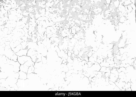 Old cracked paint background. Grunge black and white vector texture template for overlay artwork. Stock Vector