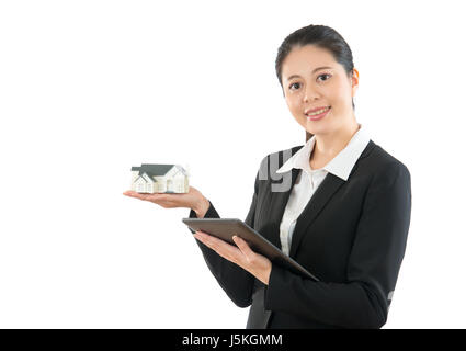 young architecture designer opened online service for investors and family on the copyspace everybody can using pad computer apply making design image Stock Photo