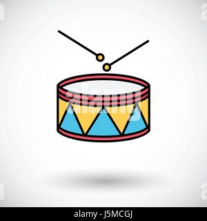Drum icon. Flat vector related icon for web and mobile applications. It can be used as - logo, pictogram, icon, infographic element. Vector Illustrati Stock Vector
