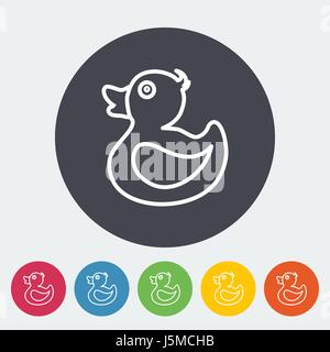 Duck icon. Thin line flat vector related icon for web and mobile applications. It can be used as - logo, pictogram, icon, infographic element. Vector  Stock Vector