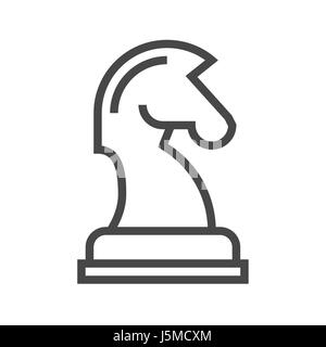 Horse Chess Thin Line Vector Icon. Flat icon isolated on the white background. Editable EPS file. Vector illustration. Stock Vector