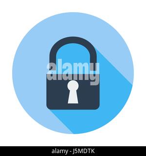 Lock. Single flat color icon. Vector illustration. Stock Vector