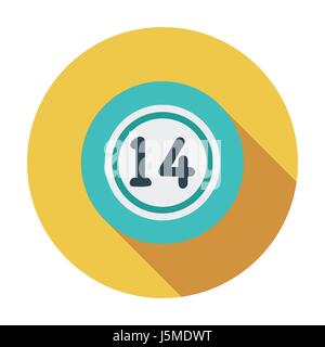 Lottery ball. Flat icon on the white background for web and mobile applications. Vector illustration. Stock Vector