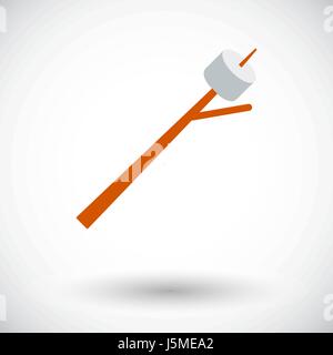 Marshmallow. Flat vector icon for mobile and web applications. Vector illustration. Stock Vector