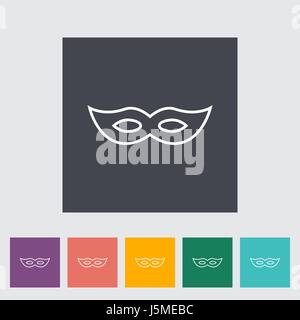 Mask. Single flat icon on the button. Vector illustration. Stock Vector