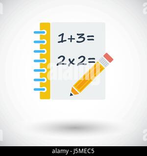 Mathematics. Single flat icon on white background. Vector illustration. Stock Vector