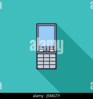 Phone icon. Flat vector related icon with long shadow for web and mobile applications. It can be used as - logo, pictogram, icon, infographic element. Stock Vector