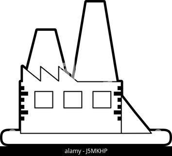 sketch silhouette image building industrial factory Stock Vector