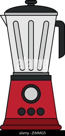 color image cartoon electronic device red blender Stock Vector