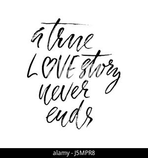 True Love - Lettering Valentines Day Calligraphy Phrase Isolated