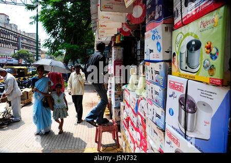 Shop selling home appliances at Mysore main street, Karnataka, India Stock Photo