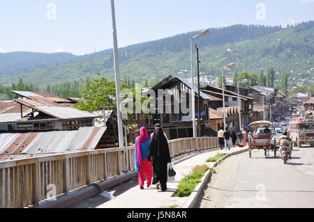 Kashmir Old Village Street, Paradise on the Earth, India, Srinagar (Photo Copyright © by Saji Maramon) Stock Photo