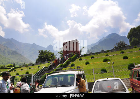 Srinagar's Beautiful Mughal Gardens, Nishat Bagh, Mughal Gardens Built In 1632 AD. Mughal gardens on banks Dal Lake. (Copyright © by Saji Maramon) Stock Photo