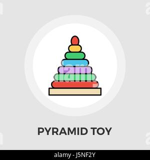 Pyramid toy icon vector. Flat icon isolated on the white background. Editable EPS file. Vector illustration. Stock Vector