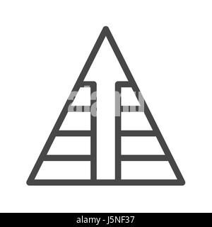Pyramid with Arrow Thin Line Vector Icon. Flat icon isolated on the white background. Editable EPS file. Vector illustration. Stock Vector