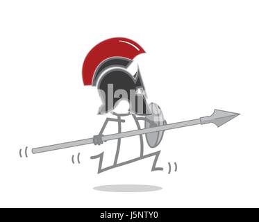 Doodle spartan warrior - Vector illustration Stock Vector
