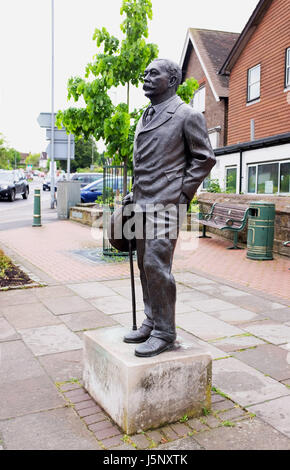 Crowborough East Sussex UK - Statue of Sir Arthur Conan Doyle the creator of Sherlock Holmes in Crowborough where he lived from 1909 to 1930 Stock Photo