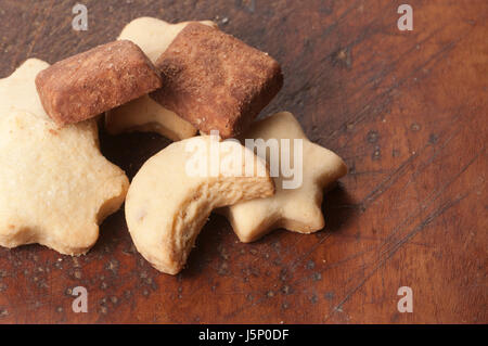 Pastry assort collection on a timber board, close up Stock Photo
