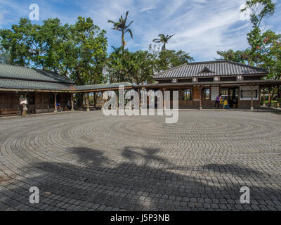 Luodong, Taiwan - October 18, 2016: The old wooden railway station building of Luodong Forestry Culture Garden Stock Photo