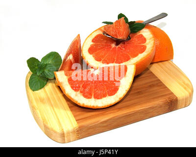 orange health vitamins vitamines fruit fruity citrous fruit mint juicy Stock Photo