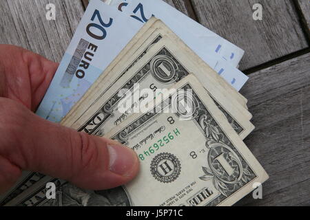 dollars and euros Stock Photo