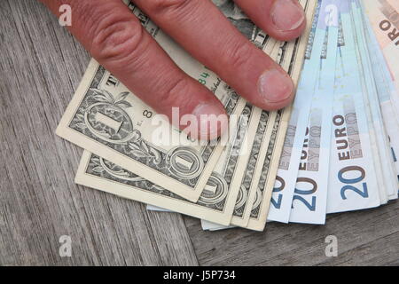dollars and euros Stock Photo
