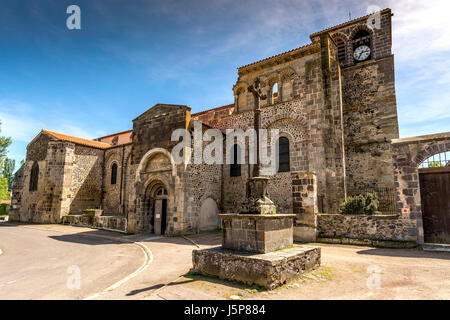 Mozac. Saint-Pierre Abbey Church . Puy de Dome department. Auvergne-Rhone-Alpes. France Stock Photo