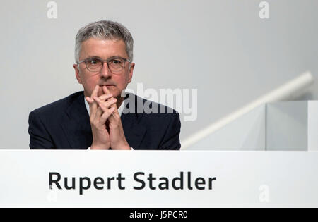 Neckarsulm, Germany. 18th May, 2017. Rupert Stadler, Audi AG chairman of the board, pictured at the Audi AG general meeting in Neckarsulm, Germany, 18 May 2017. Photo: Marijan Murat/dpa/Alamy Live News Stock Photo