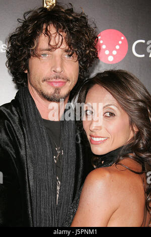 May 18, 2017 - File Photo - Grunge legend and peerless rock vocalist CHRIS CORNELL was found dead in a Detroit hotel room on Wednesday night, shortly after Soundgarden performed a concert at the city's Fox Theatre. The cause of death was ruled death as suicide by hanging. Pictured: Feb 08, 2008 - Hollywood, California, USA - Singer CHRIS CORNELL at the Verizon Wierless and People Magazine Pre-Grammy party honoring Timbaland held at the Avalon Hollywood. (Credit Image: © Jerome Ware/ZUMA Press) Stock Photo