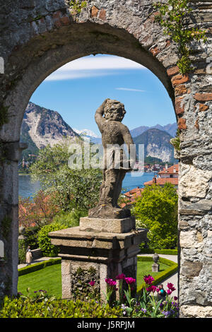 Isola Bella gardens at Isola Bella, Lake Maggiore, Italy in April Stock Photo