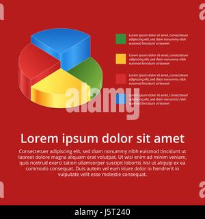 Pie chart on isolated background. Isometric pie charts different Stock Vector