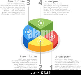 Pie chart on isolated background. Isometric pie charts different Stock Vector