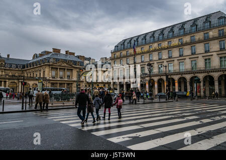 Streets Of Paris On A Rainy Day Stock Photo