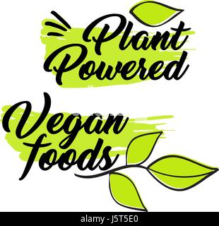 Organic and vegan logo labels Stock Vector