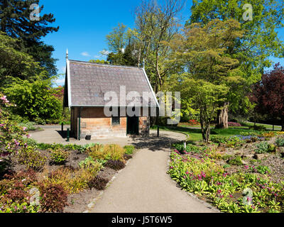 Old Magnesia Well Pump Room and Gardens in Valley Gardens in Spring Harrogate North Yorkshire England Stock Photo