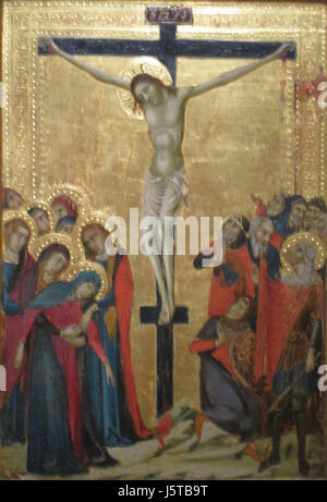 'Crucifixion', tempera on panel painting by the Master of Monte Oliveto, c. 1310, Cincinnati Art Museum Stock Photo