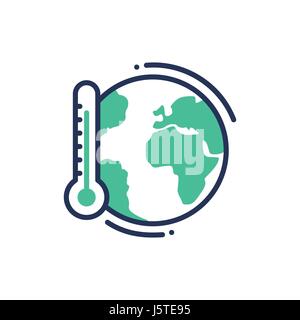 Global warming - modern vector single line icon Stock Vector