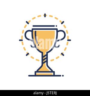 Trophy - modern vector single line icon Stock Vector