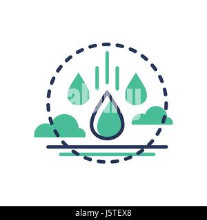 Raindrop - modern vector single line icon Stock Vector
