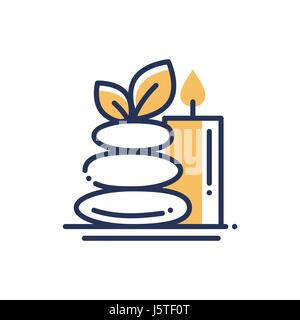 Spa Relaxation - modern vector single line icon Stock Vector