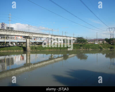 0275 Barangay Industrial Valley Complex LRT Line 29 Marcos Bridge Marikina River Stock Photo