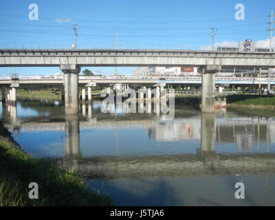 0275 Barangay Industrial Valley Complex LRT Line 32 Marcos Bridge Marikina River Stock Photo