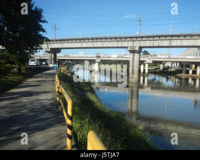 0275 Barangay Industrial Valley Complex LRT Line 33 Marcos Bridge Marikina River Stock Photo