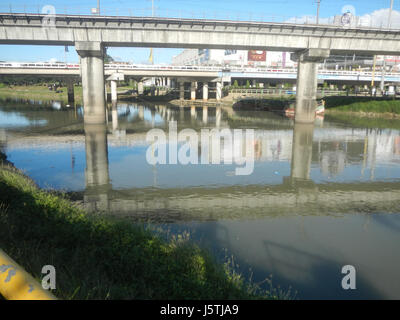 0275 Barangay Industrial Valley Complex LRT Line 35 Marcos Bridge Marikina River Stock Photo