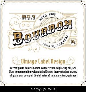 Vintage frame logo design for labels, banner, sticker and other design. Suitable for coffee cafe, restaurant, whiskey, wine, beer and premium product. Stock Vector