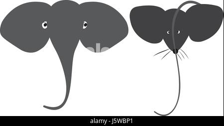 the elephant and the mouse (like brothers) Stock Vector