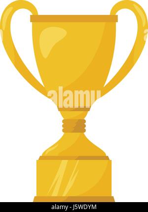 Gold cup on white. Vector illustrations flat style Stock Vector