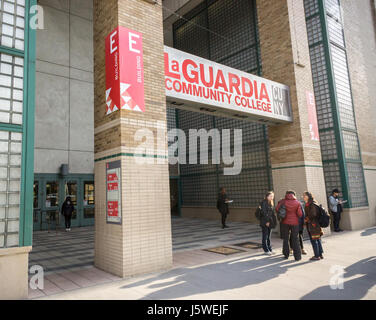 The entrance to LaGuardia Community College, a unit of the City University of New York (CUNY) in Long Island City in Queens on Thursday, May 11, 2017.  (© Richard B. Levine) Stock Photo