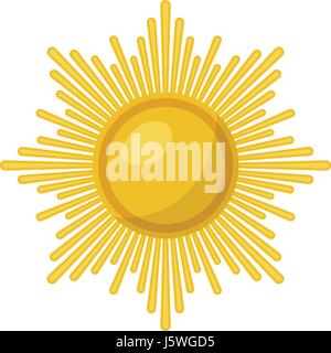 Gold medal on white. Vector illustrations in flat style Stock Vector