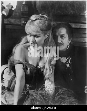 Joyce Jameson, Vincent Price, on-set of the Film, "Tales of Terror